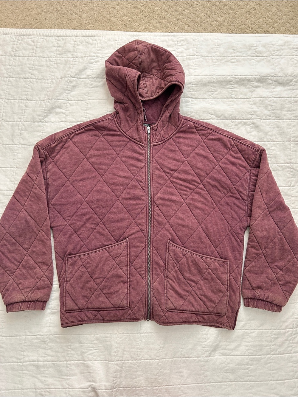 wild fable Quilted Teddy Jacket in Mauve